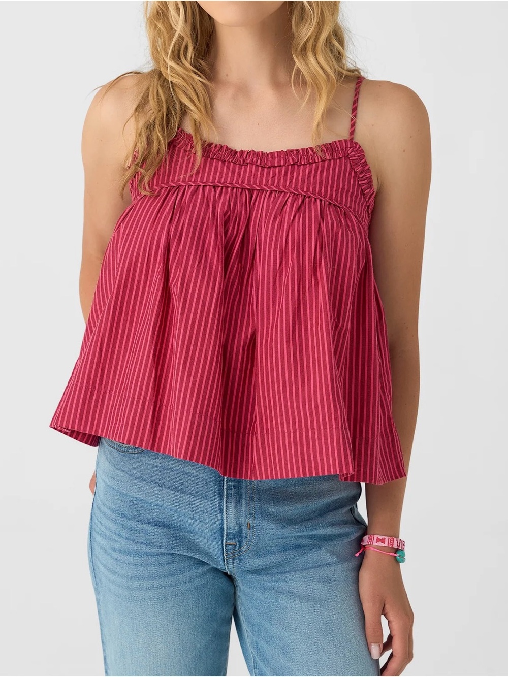 Damson Madder Flynn Cami UK 8 (US 4) Berry Striped Cottage Core Whimsy NWT